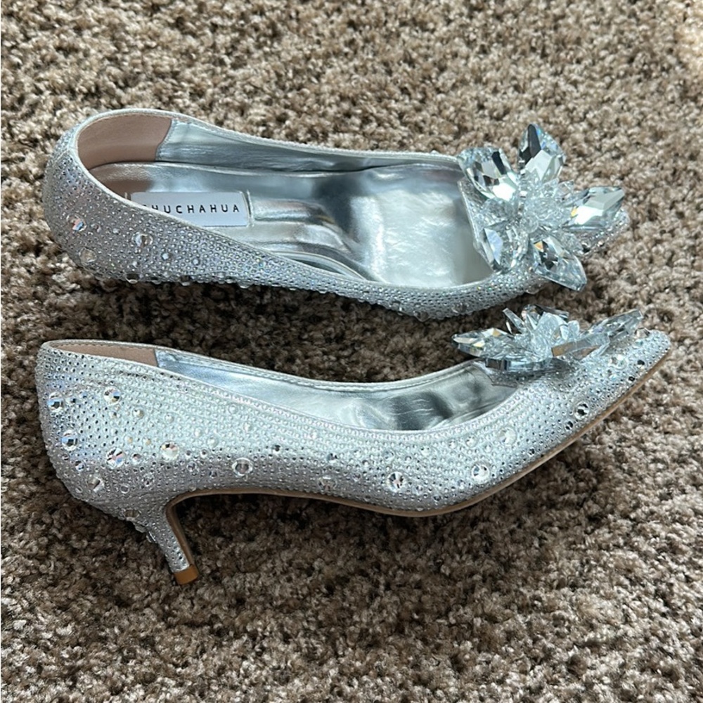 Rhinestone Kitten Heel Wedding Shoes - Gem